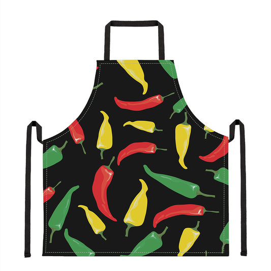 Colorful Chili Peppers Pattern Print Apron
