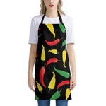 Colorful Chili Peppers Pattern Print Apron