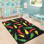 Colorful Chili Peppers Pattern Print Area Rug