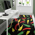 Colorful Chili Peppers Pattern Print Area Rug