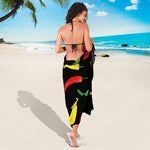 Colorful Chili Peppers Pattern Print Beach Sarong Wrap