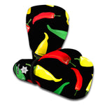 Colorful Chili Peppers Pattern Print Boxing Gloves