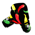 Colorful Chili Peppers Pattern Print Boxing Gloves