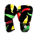 Colorful Chili Peppers Pattern Print Boxing Gloves