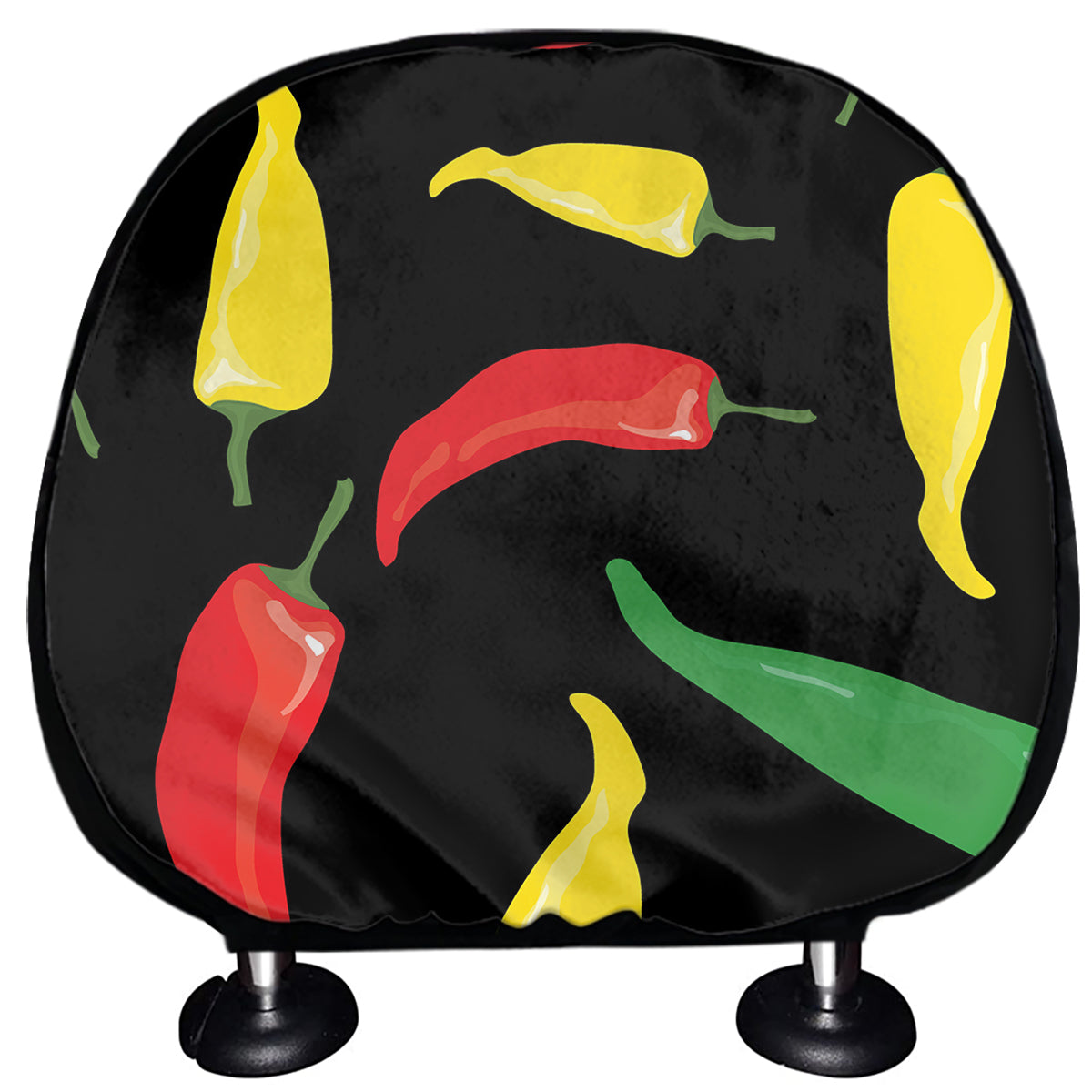 Colorful Chili Peppers Pattern Print Car Headrest Covers