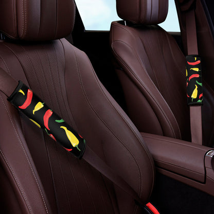 Colorful Chili Peppers Pattern Print Car Seat Belt Covers