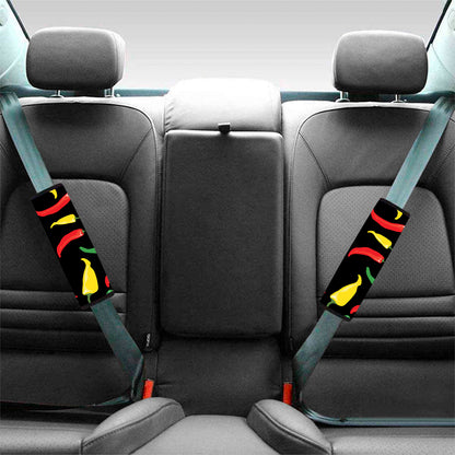 Colorful Chili Peppers Pattern Print Car Seat Belt Covers