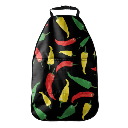 Colorful Chili Peppers Pattern Print Car Seat Organizers
