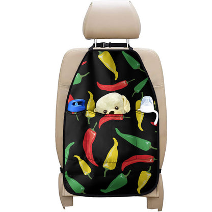 Colorful Chili Peppers Pattern Print Car Seat Organizers