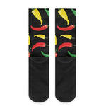 Colorful Chili Peppers Pattern Print Crew Socks