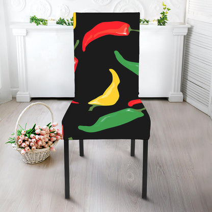 Colorful Chili Peppers Pattern Print Dining Chair Slipcover
