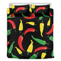 Colorful Chili Peppers Pattern Print Duvet Cover Bedding Set