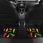 Colorful Chili Peppers Pattern Print Front and Back Car Floor Mats