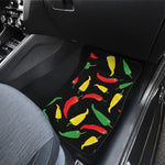 Colorful Chili Peppers Pattern Print Front and Back Car Floor Mats
