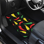 Colorful Chili Peppers Pattern Print Front Car Floor Mats