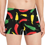 Colorful Chili Peppers Pattern Print Men's Boxer Briefs