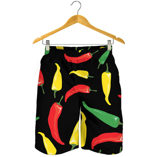 Colorful Chili Peppers Pattern Print Men's Shorts