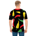 Colorful Chili Peppers Pattern Print Men's T-Shirt