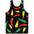 Colorful Chili Peppers Pattern Print Men's Tank Top