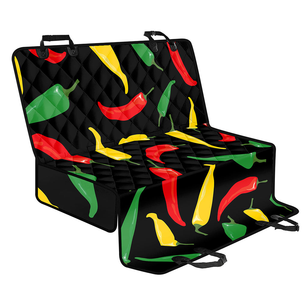 Colorful Chili Peppers Pattern Print Pet Car Back Seat Cover