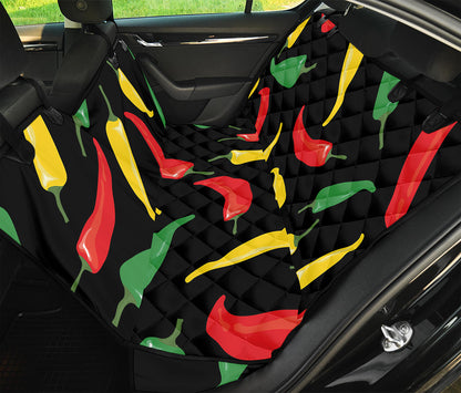 Colorful Chili Peppers Pattern Print Pet Car Back Seat Cover