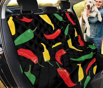 Colorful Chili Peppers Pattern Print Pet Car Back Seat Cover