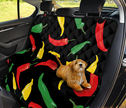 Colorful Chili Peppers Pattern Print Pet Car Back Seat Cover