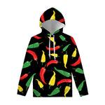 Colorful Chili Peppers Pattern Print Pullover Hoodie