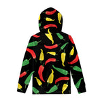 Colorful Chili Peppers Pattern Print Pullover Hoodie