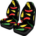 Colorful Chili Peppers Pattern Print Universal Fit Car Seat Covers