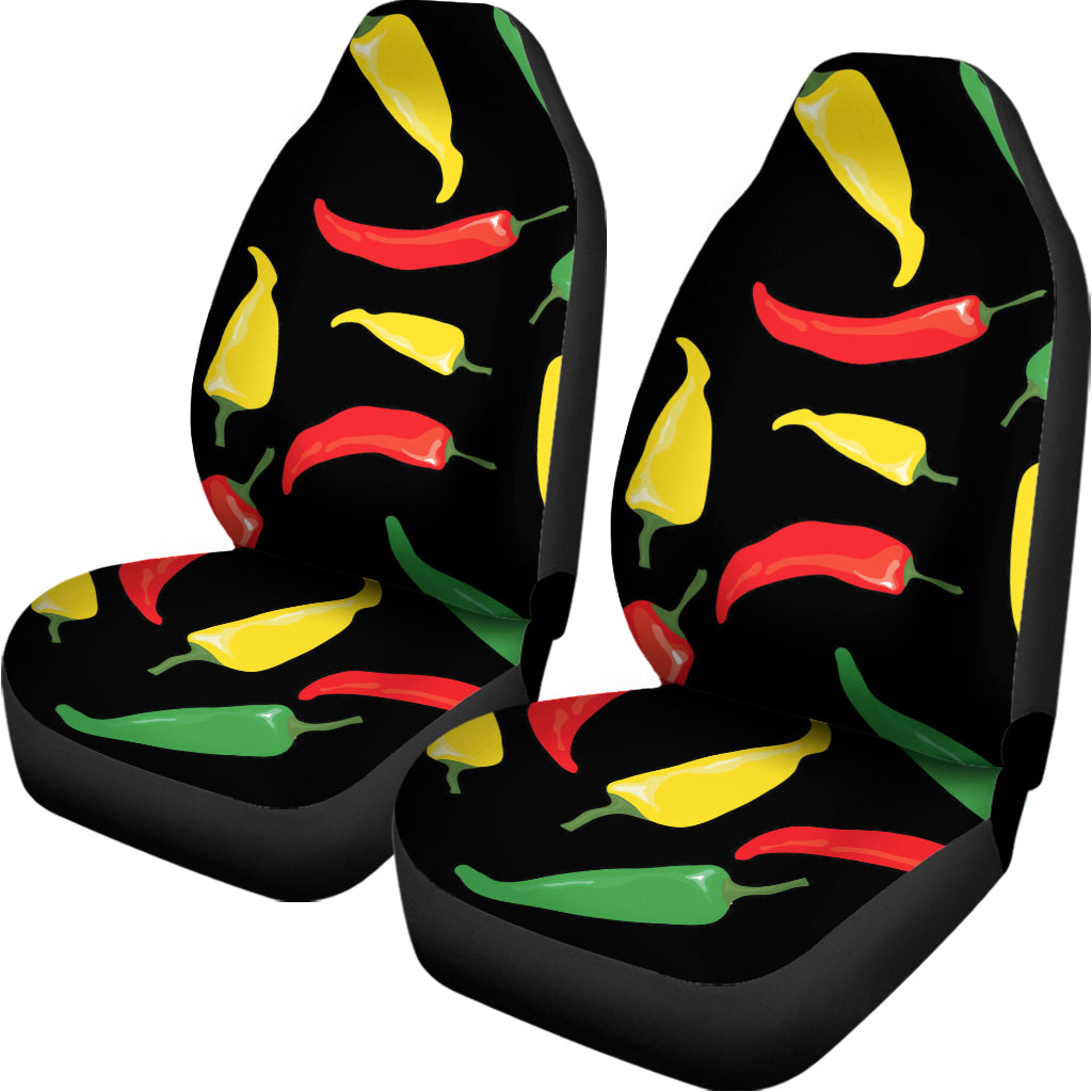 Colorful Chili Peppers Pattern Print Universal Fit Car Seat Covers