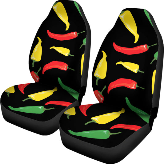 Colorful Chili Peppers Pattern Print Universal Fit Car Seat Covers