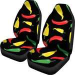 Colorful Chili Peppers Pattern Print Universal Fit Car Seat Covers