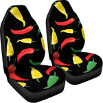 Colorful Chili Peppers Pattern Print Universal Fit Car Seat Covers