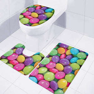 Colorful Chocolate Candy Print 3 Piece Bath Mat Set