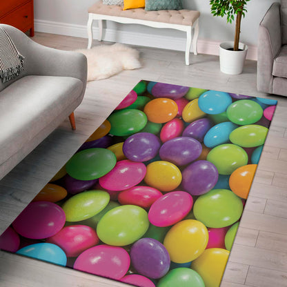 Colorful Chocolate Candy Print Area Rug