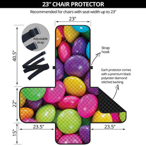 Colorful Chocolate Candy Print Armchair Protector