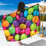 Colorful Chocolate Candy Print Beach Sarong Wrap