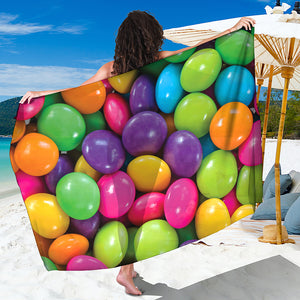 Colorful Chocolate Candy Print Beach Sarong Wrap