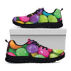 Colorful Chocolate Candy Print Black Sneakers