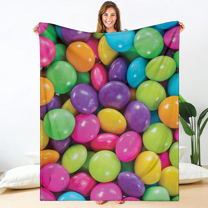 Colorful Chocolate Candy Print Blanket