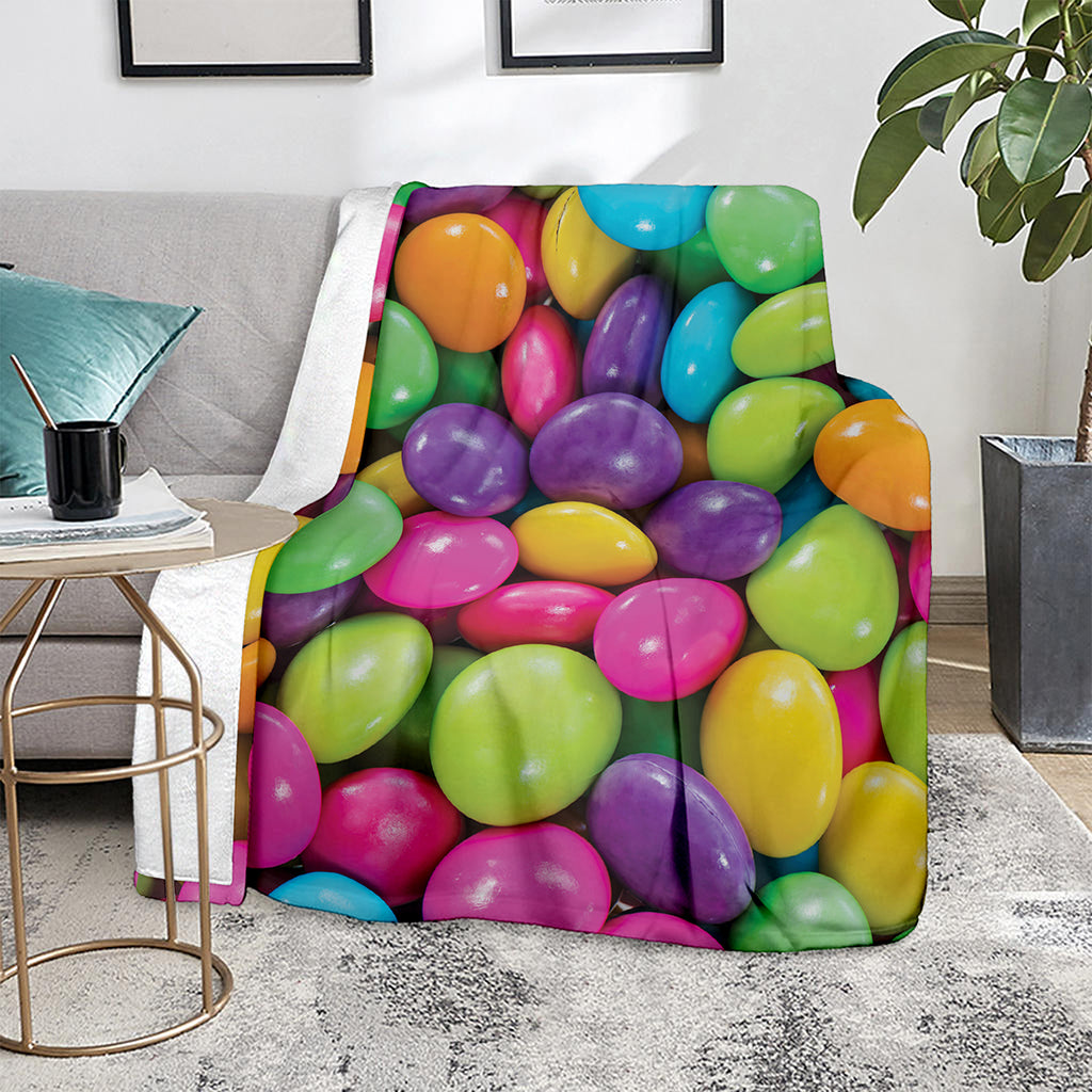 Colorful Chocolate Candy Print Blanket