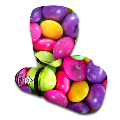 Colorful Chocolate Candy Print Boxing Gloves