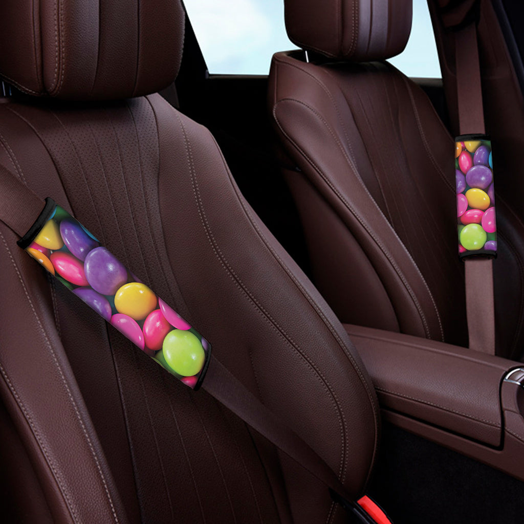 Colorful Chocolate Candy Print Car Seat Belt Covers
