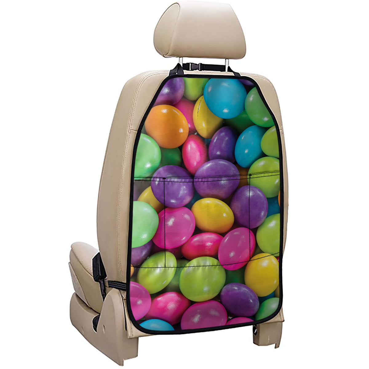 Colorful Chocolate Candy Print Car Seat Organizers