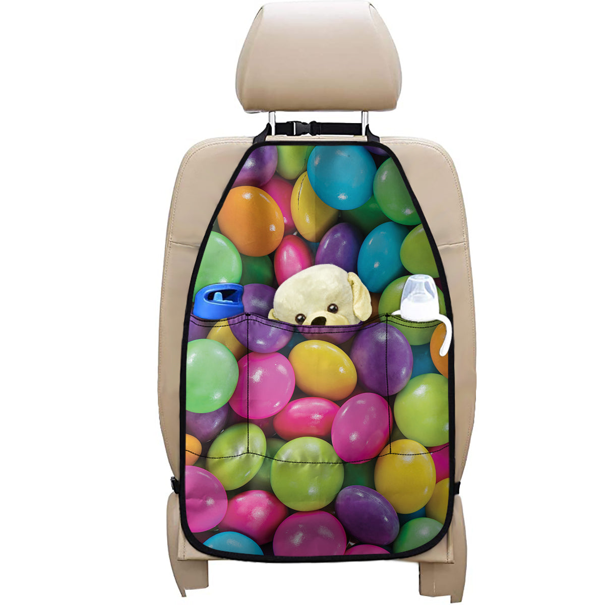 Colorful Chocolate Candy Print Car Seat Organizers