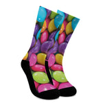 Colorful Chocolate Candy Print Crew Socks