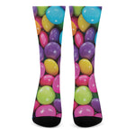 Colorful Chocolate Candy Print Crew Socks