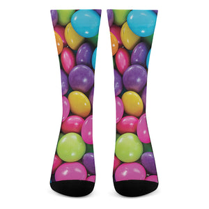 Colorful Chocolate Candy Print Crew Socks