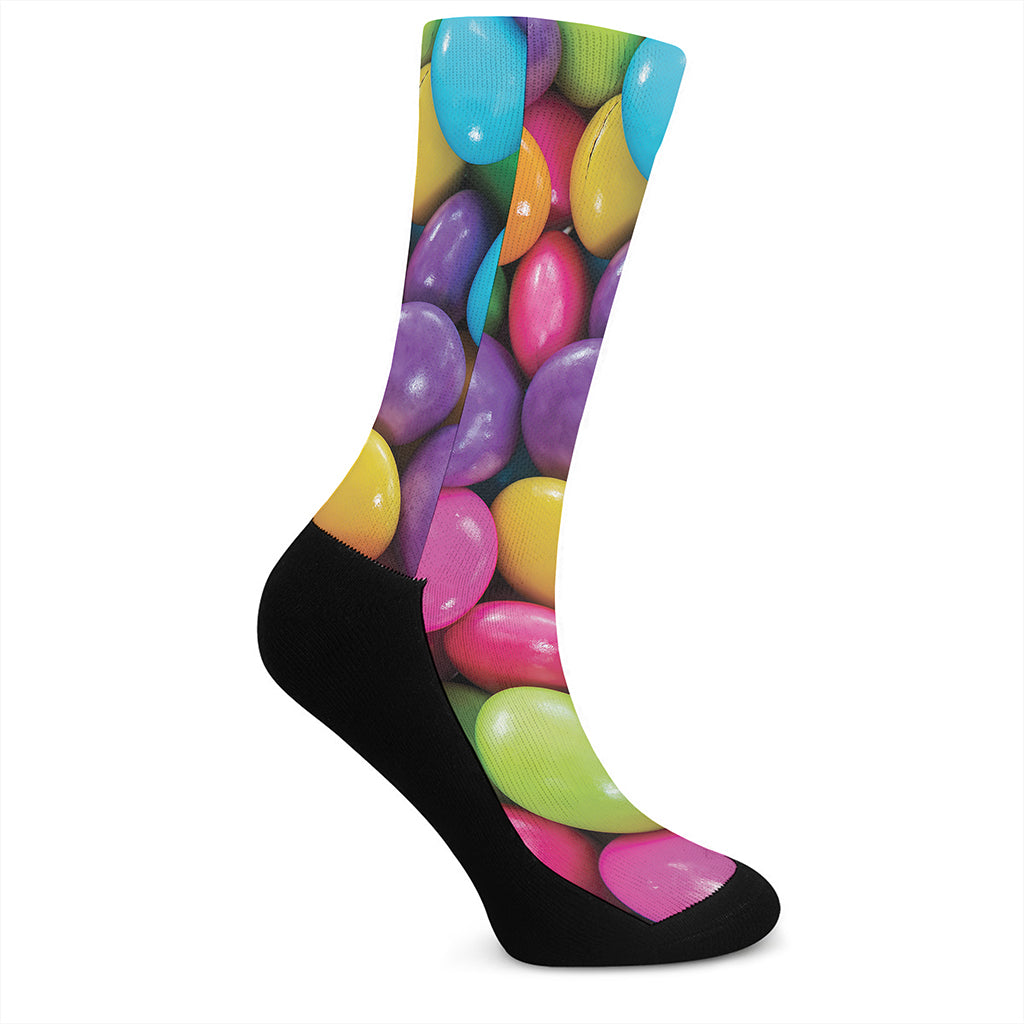 Colorful Chocolate Candy Print Crew Socks